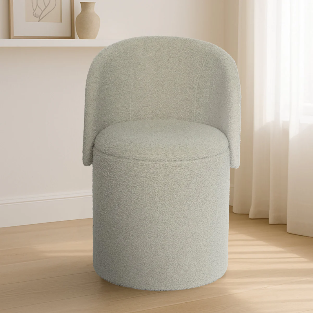 Reverie Maison Bouclé Ottoman Storage Box with Hidden Compartment