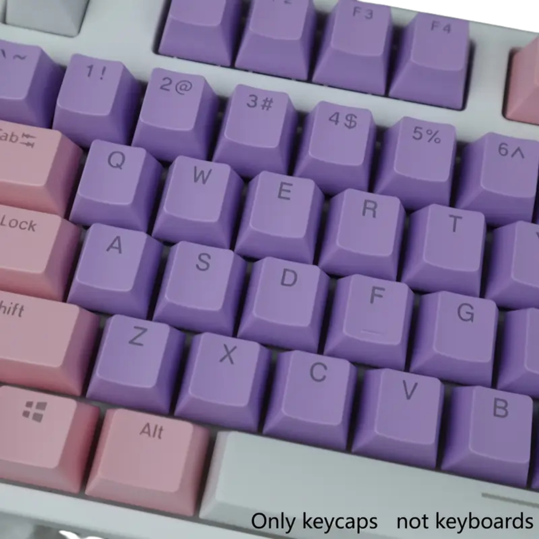 Purple and White ABS Keycap Set – OEM Profile, Translucent Legends