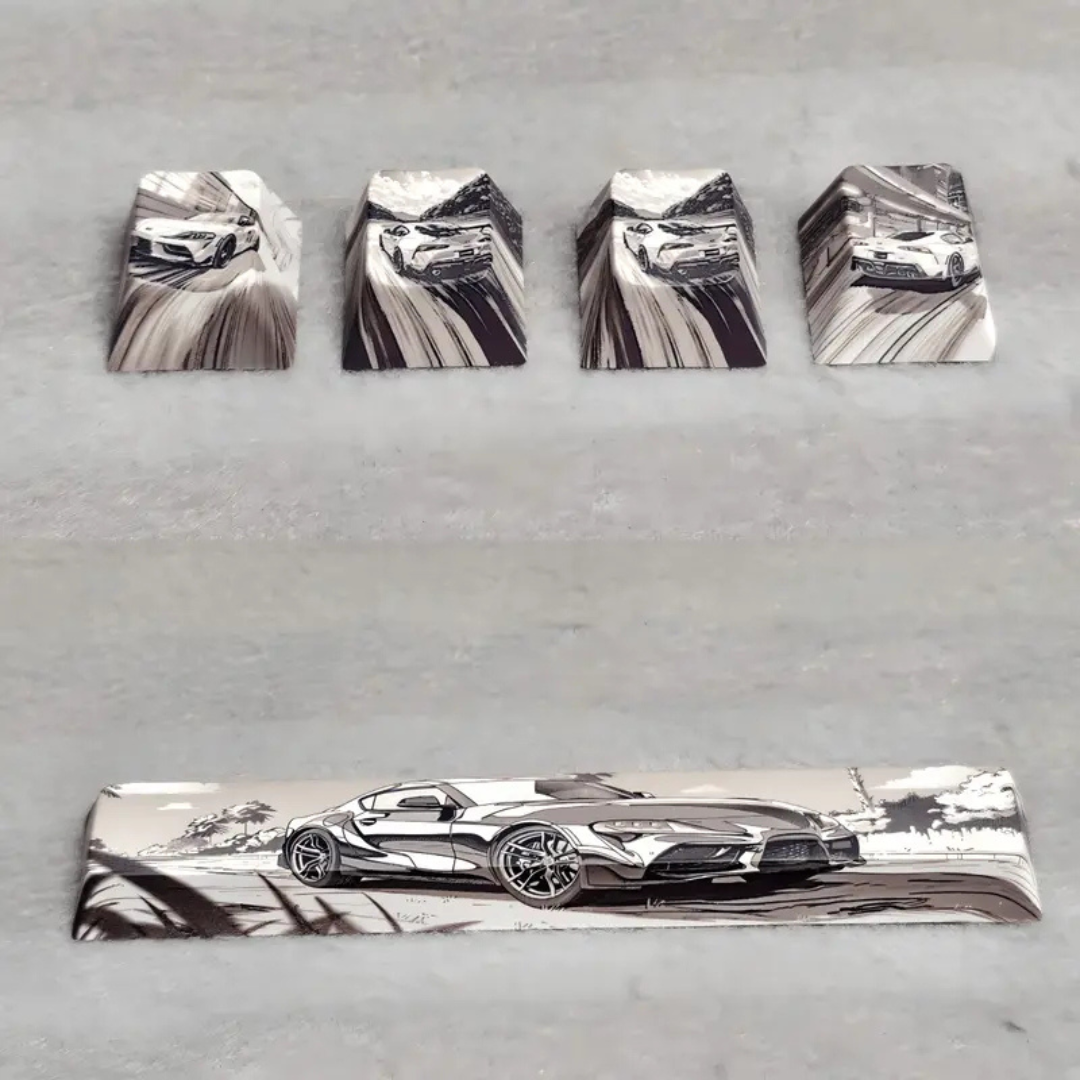 Automotive Theme PBT Keycap Set – 4 R4 + 6.25U Spacebar