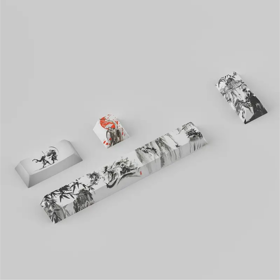 Black Samurai ESC & Spacebar Keycap Set – PBT, Dye-Sublimated