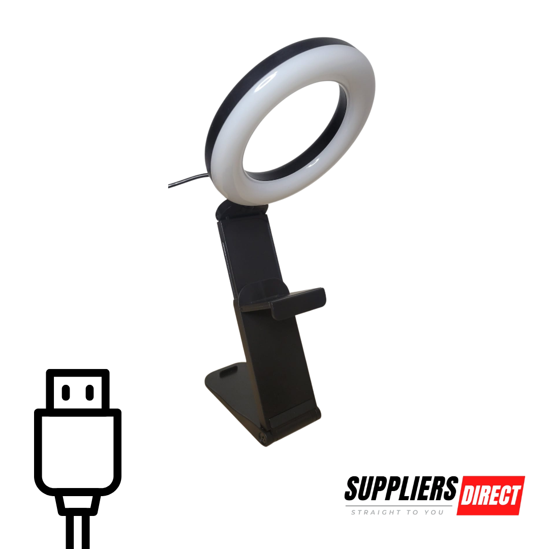 Evershop 5-Inch Selfie Ring Light with Adjustable Stand & Phone Holder – Ideal for Video Calls and Content Creation