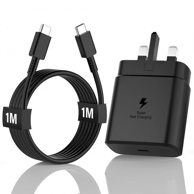 45W Fast USB-C Charger Plug & Cable – Universal Type-C Travel Charger for Samsung & Other Devices (Black)