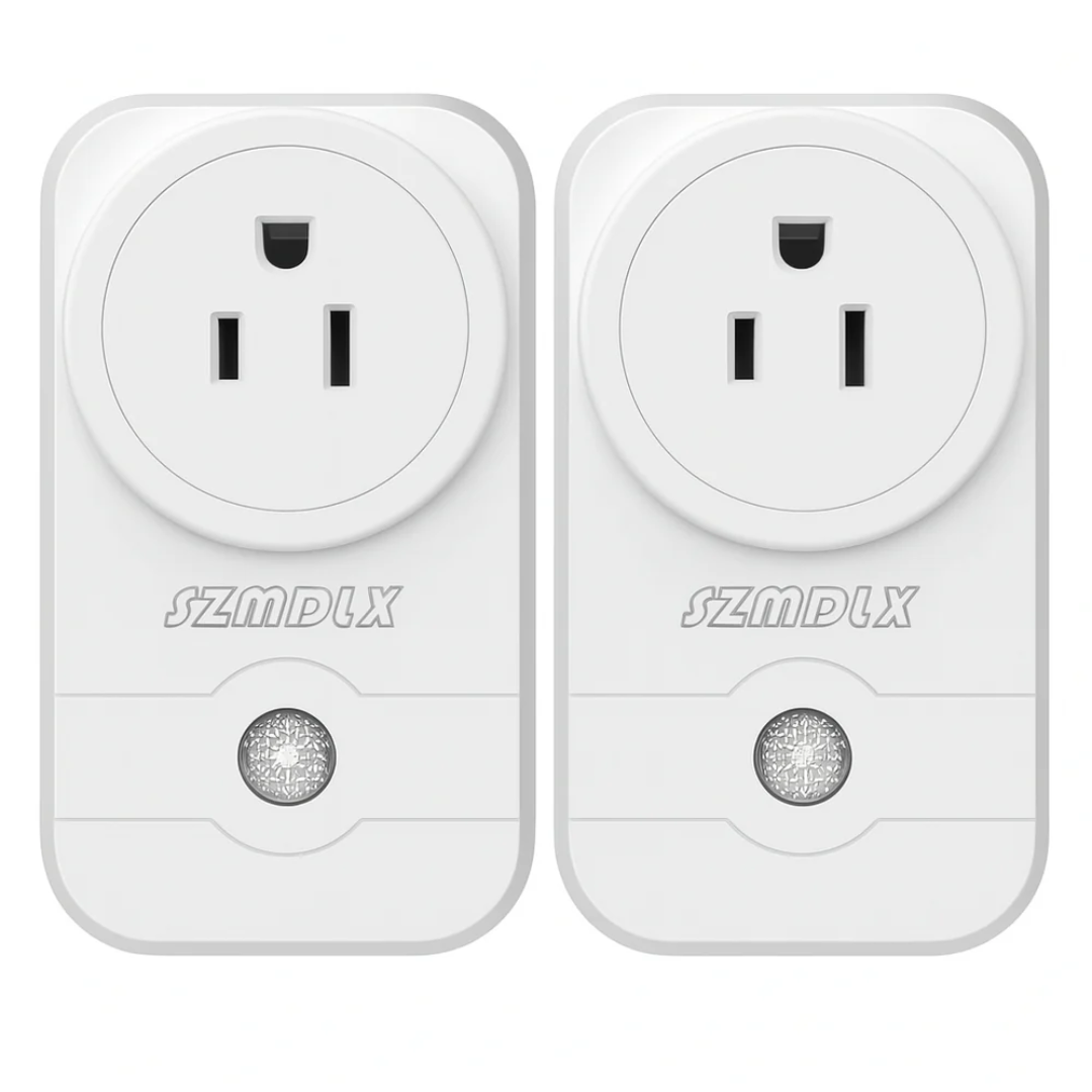 SZMDLX Plug-In Night Light Wall Adapter – US Plug with Built-In LED Sensor (2 Pack)