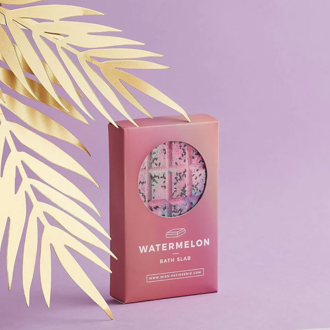 Miss Patisserie Watermelon Bath Slab – Fruity Fizzy Bath Treat for Colourful, Relaxing Soaks