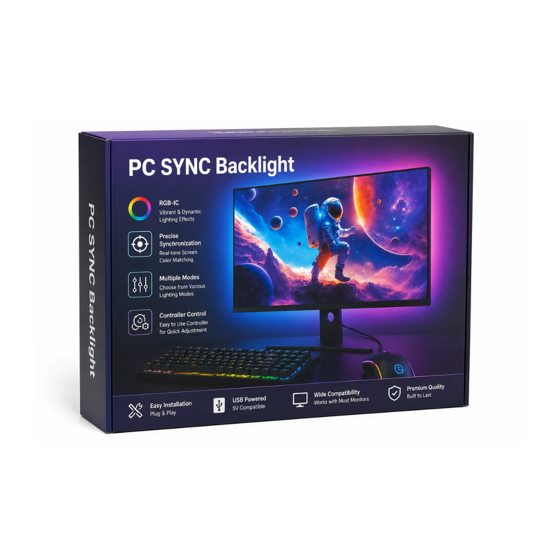 PC Sync RGB Screen Reactive LED Backlight for 24" Monitors – Ambient Gaming Lights