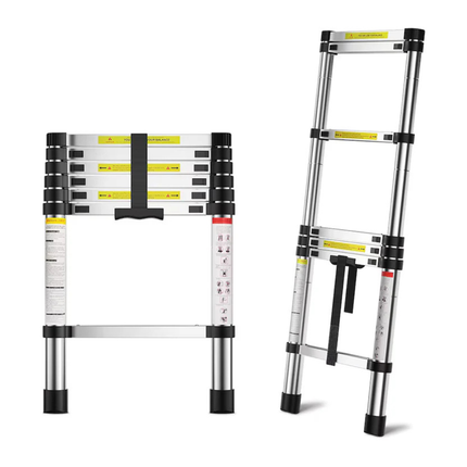 3.8M Telescopic Ladder Foldable Aluminium Extendable Portable 150kg