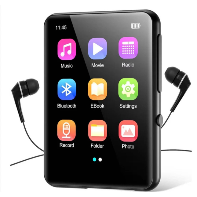 64GB MP3 Player Bluetooth 5.3 Touchscreen Speaker FM Radio Recorder