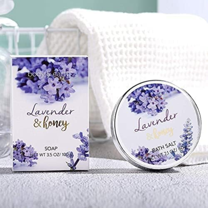 BODY & EARTH 8 Piece Lavender Spa Gift Set – Bath and Body Pamper Set for Women