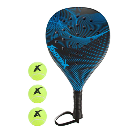 Adrenix Padel Racket Set with 3 Balls – Blue Padel Tennis Starter Set