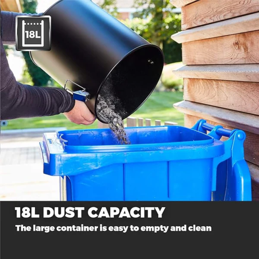 800W Ash Vacuum Cleaner 18L with HEPA Filter Lightweight Ash Hoover