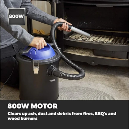 800W Ash Vacuum Cleaner 18L with HEPA Filter Lightweight Ash Hoover