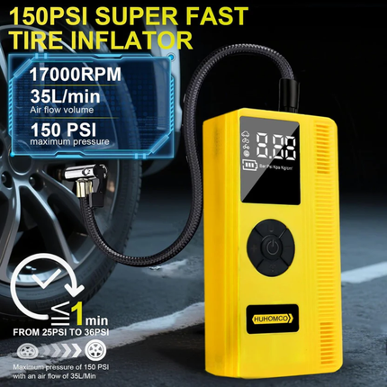 3000A 7-in-1 Car Jump Starter Power Pack 150PSI Air Compressor 12V Petrol & Diesel Portable Booster