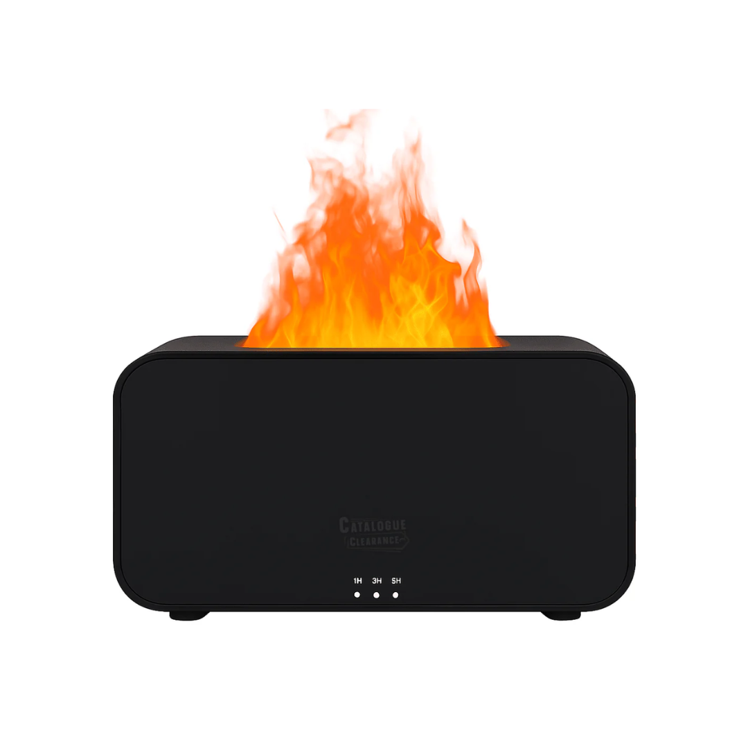 LED Flame Effect Aroma Diffuser – Cool Mist Essential Oil Humidifier with Colour Lighting