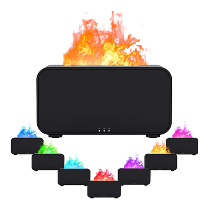 LED Flame Effect Aroma Diffuser – Cool Mist Essential Oil Humidifier with Colour Lighting