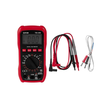 TIS 258 Pocket Digital Multimeter – Compact 2000-Count Tester with Temperature Probe