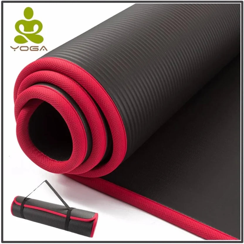 ATIVAFIT 10mm NBR Yoga & Exercise Mat 72" x 24" – Non-Slip with Carry Strap