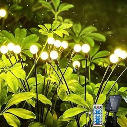 Solar Firefly Swaying Garden Lights (8 Pack) – Remote Control, 8 Lighting Modes & Long Runtime