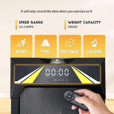 Freepi Adjustable Incline Walking Pad – Under Desk Compact Treadmill with Remote & LED Display