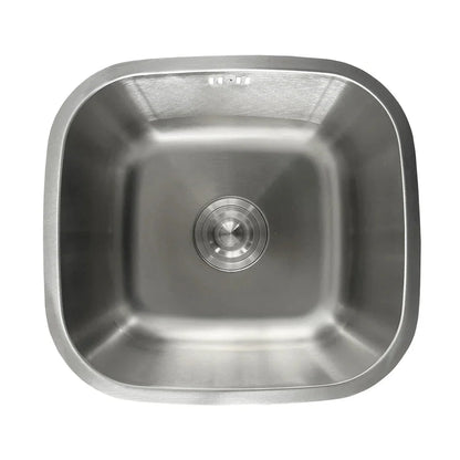 Matteo Compact Stainless Steel Kitchen Sink – Small Single Bowl Silver Basin (410x380x200mm)