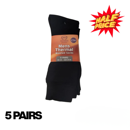 Reverie Maison Thermal Brushed Socks – 5 Pairs Ultra-Soft Warm Winter Socks
