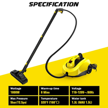 TVD SW-608 Steam Cleaner & Floor Steam Mop with 26 Accessories and 5m Power Cord