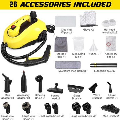 TVD SW-608 Steam Cleaner & Floor Steam Mop with 26 Accessories and 5m Power Cord