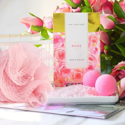 Spa Luxetique 10 Piece Rose Spa Gift Set – Luxury Bath Pamper Set for Women