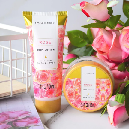Spa Luxetique 10 Piece Rose Spa Gift Set – Luxury Bath Pamper Set for Women