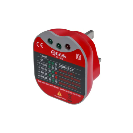 TIS 1000 13A Socket Tester – 230V Plug In Electrical Socket Tester with Audible Buzzer