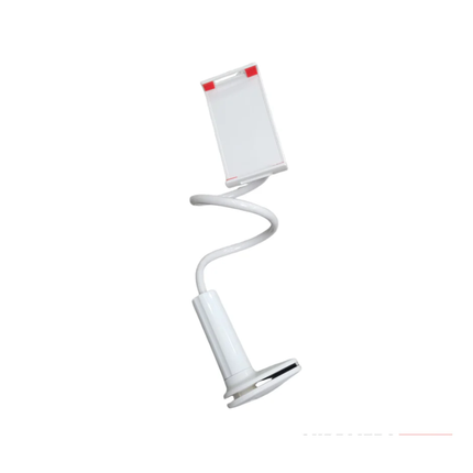 Universal 360° Rotating Phone Holder Stand – Flexible Gooseneck with Dual Clamps & Spiral Base for Bedside or Desk Use