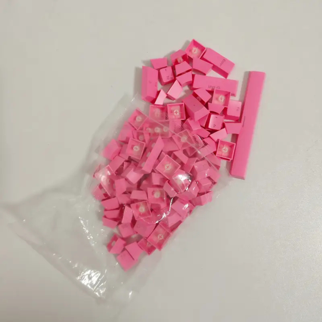 Pink Cherry Profile Keycap Set – Curved Design for Mechanical Keyboards