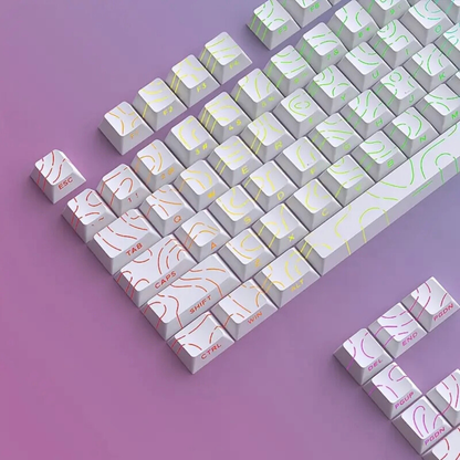 Original Profile Pastel Keycap Set – Crack Design for Mechanical Keyboards