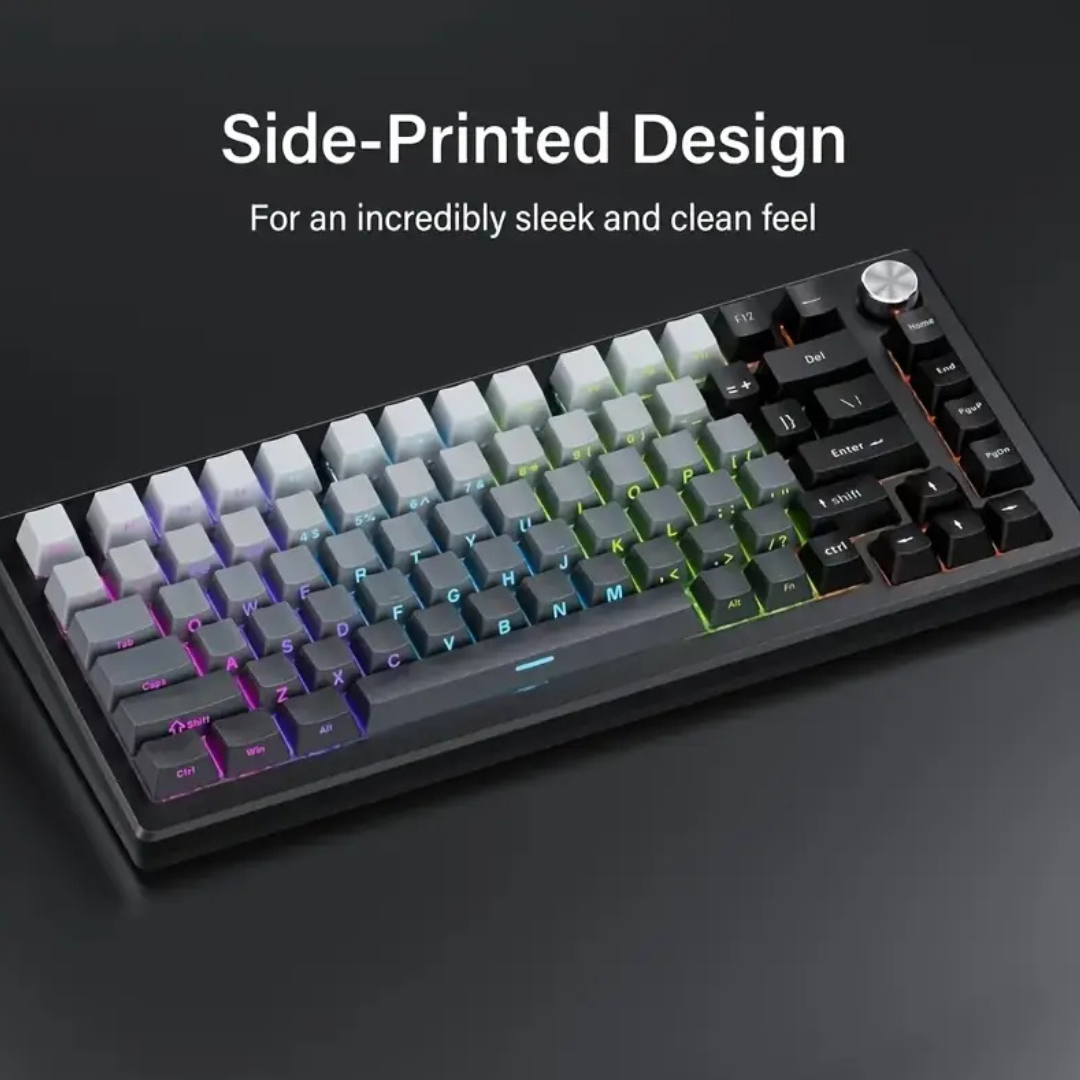 Grey Gradient PBT Keycap Set – 130+ Keys, Double Shot, Backlit