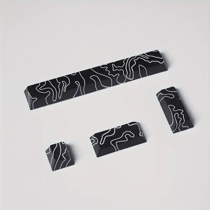 Black Terrain Map ESC & Spacebar Keycap Set – PBT, Original Profile
