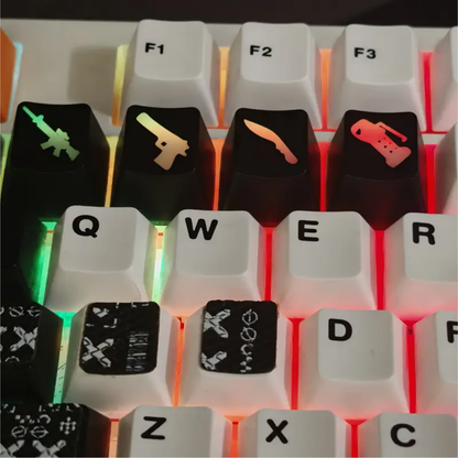 Shooting Game Gun Keycaps – OEM Profile ABS for Mechanical Keyboards