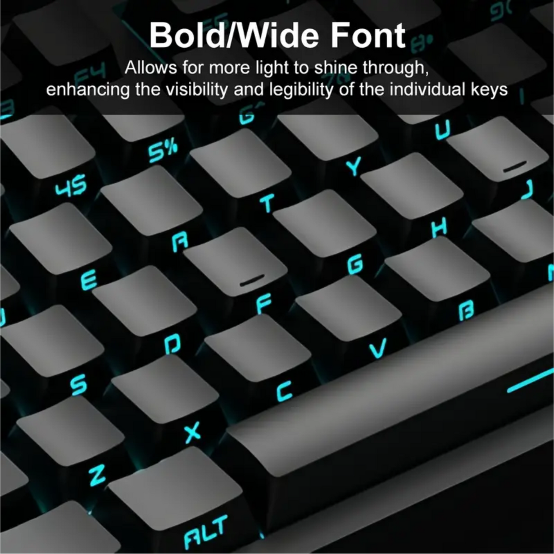 131 Key Side-Engraved PBT Keycap Set – OEM Profile, Light-Through Design