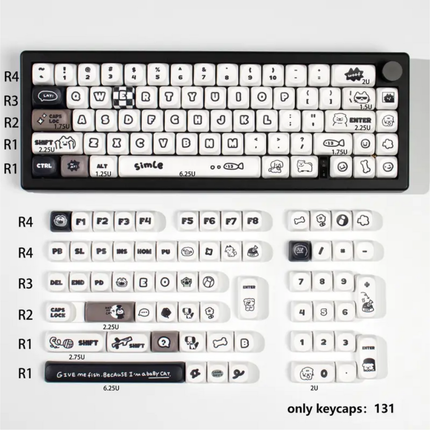 131 Key Kitty & Puppy Keycap Set – MOA Profile, PBT Material