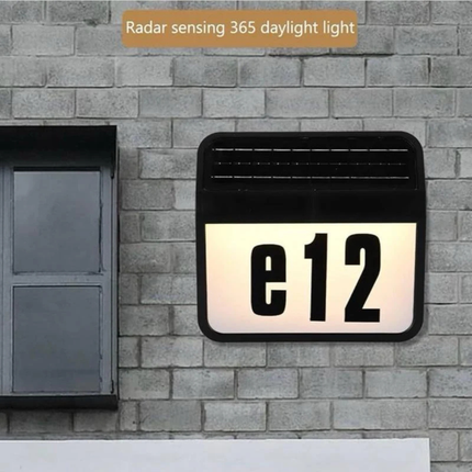 Solar House Number Light 6000K LED IP65 Waterproof Door Address Sign
