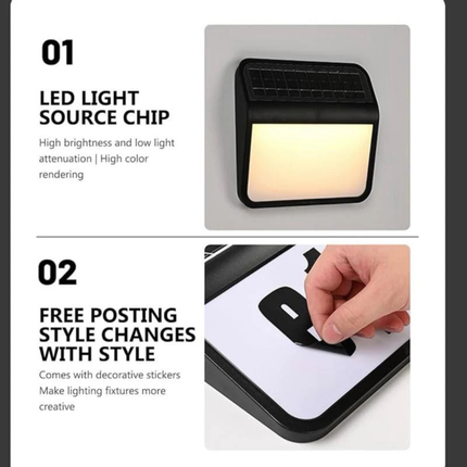 Solar House Number Light 6000K LED IP65 Waterproof Door Address Sign