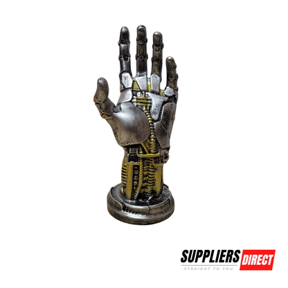 Sci-Fi Cyberpunk Mechanical Arm Statue – Futuristic Game Controller Holder & Headset Stand (PVC, Ergonomic Desktop Ornament)