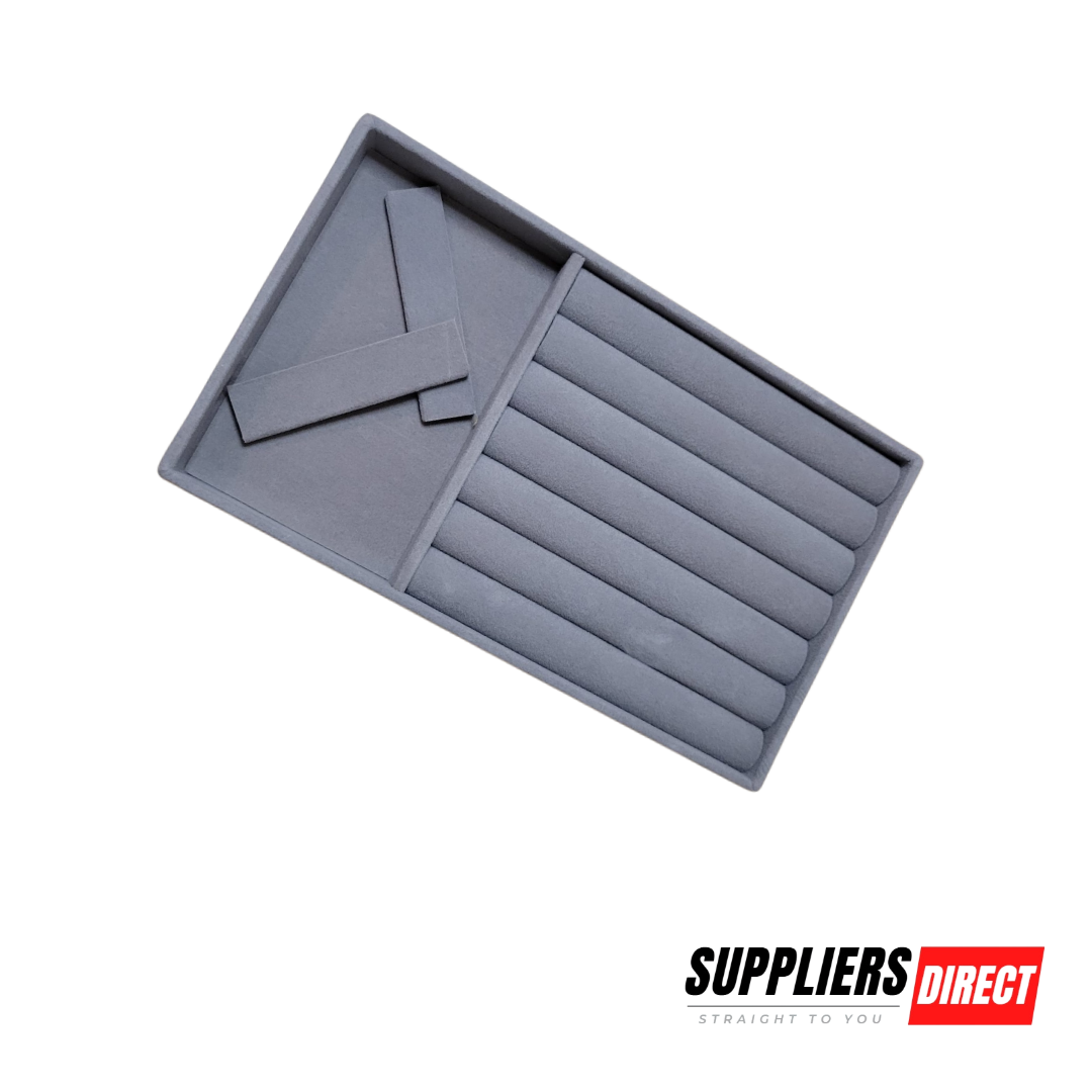 Single-Layer Acrylic Jewelry Storage Box with Drawers – 6-Piece Gray Set with Faux Leather Lining (Slightly Damaged)