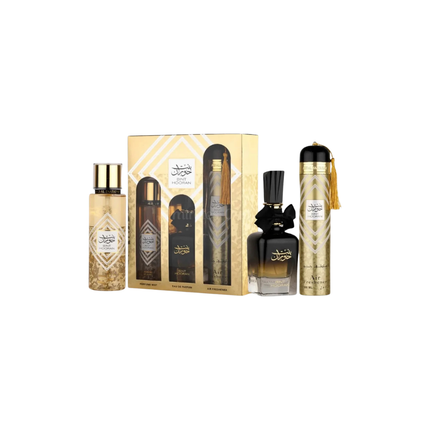Bint Hooran Fragrance Gift Set – EDP 100ml, Perfume Mist 250ml & Air Freshener 300ml