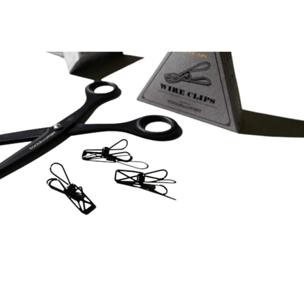 Black Mini Wire Clips 32mm – Spring Steel Paper Clips & Message Holders (12 Pack)
