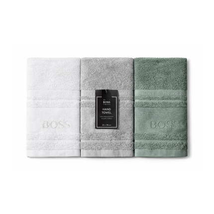 Boss Collection Hand Towels 3 Pack – Ultra Absorbent Cotton Towels 50 x 90cm