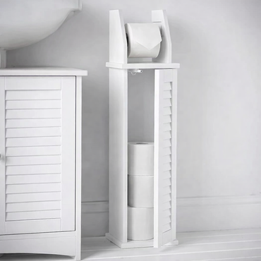 CARME Atlanta 3-Piece Bathroom Furniture Set – White - Under-Sink Cabinet, Wall Mirror Unit & Toilet Roll Holder (OFFER)