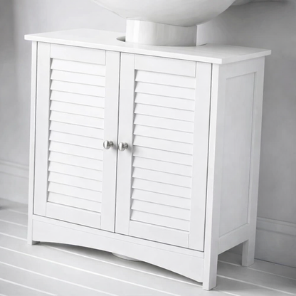 CARME Atlanta 3-Piece Bathroom Furniture Set – White - Under-Sink Cabinet, Wall Mirror Unit & Toilet Roll Holder (OFFER)