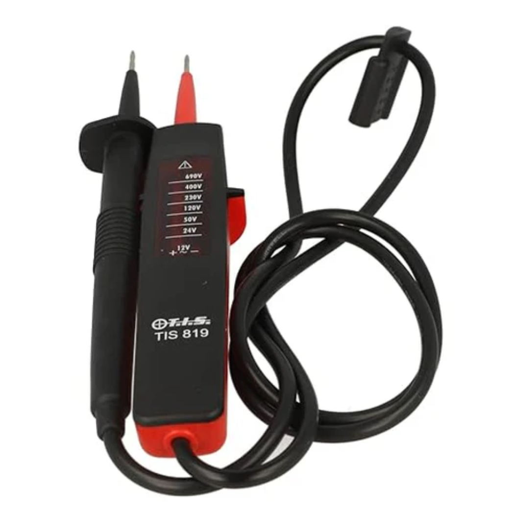 TIS 819 Voltage Tester – 12–690V AC/DC, LED Indication, CAT III/IV Rated, IP54, Battery-Free