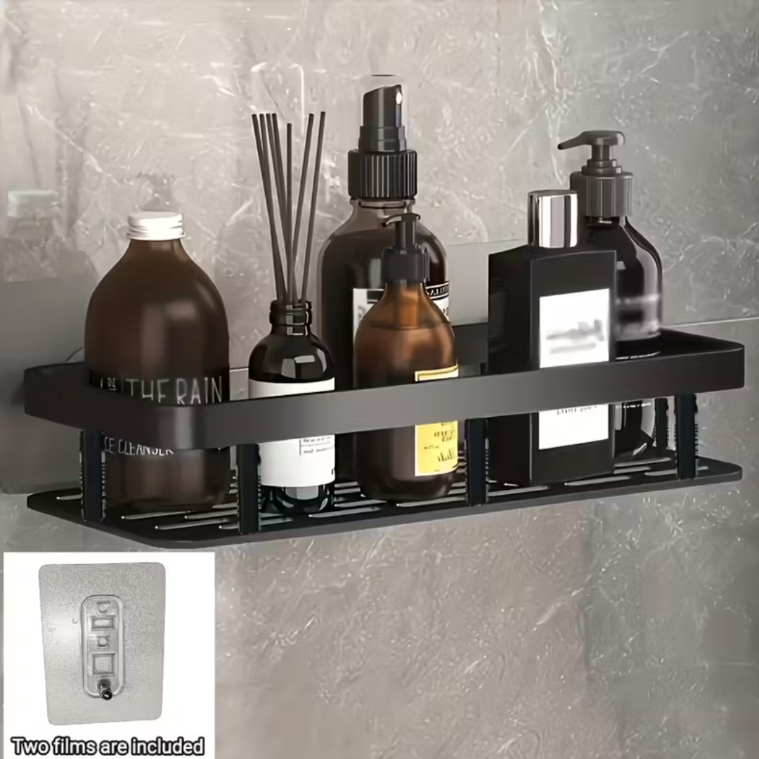 No-Drill Bathroom & Kitchen Shelf – Heavy-Duty Floating Wall Organizer, Space-Saving & Damage-Free InstallationNo-Drill Bathroom & Kitchen Shelf – Heavy-Duty Floating Wall Organizer, Space-Saving & Damage-Free Installation