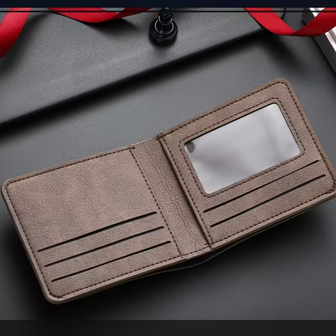 Men’s Genuine Leather Tri-Fold Wallet – Dark Brown Slim Wallet with Multi-Card Slots, Premium Leather & Secure Design
