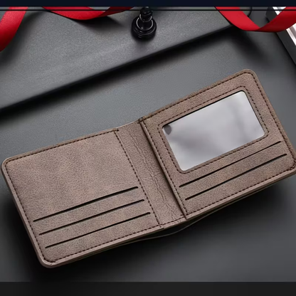 Men’s Genuine Leather Tri-Fold Wallet – Dark Brown Slim Wallet with Multi-Card Slots, Premium Leather & Secure Design